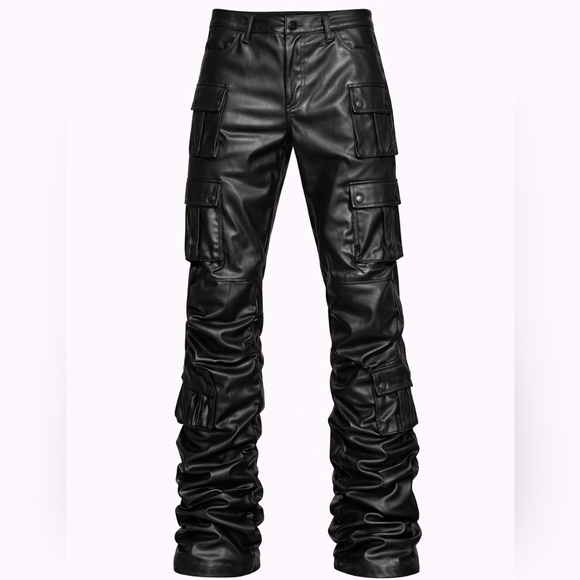 smoke rise ny Other - Smoke Rise Men's Stacked Flare Cargo Pants - Black